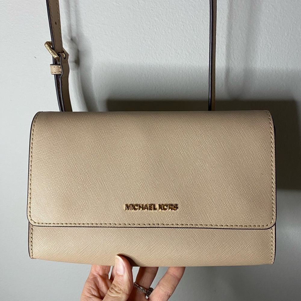 Michael Kors Tan Crossbody Bag with Gold Hardware
